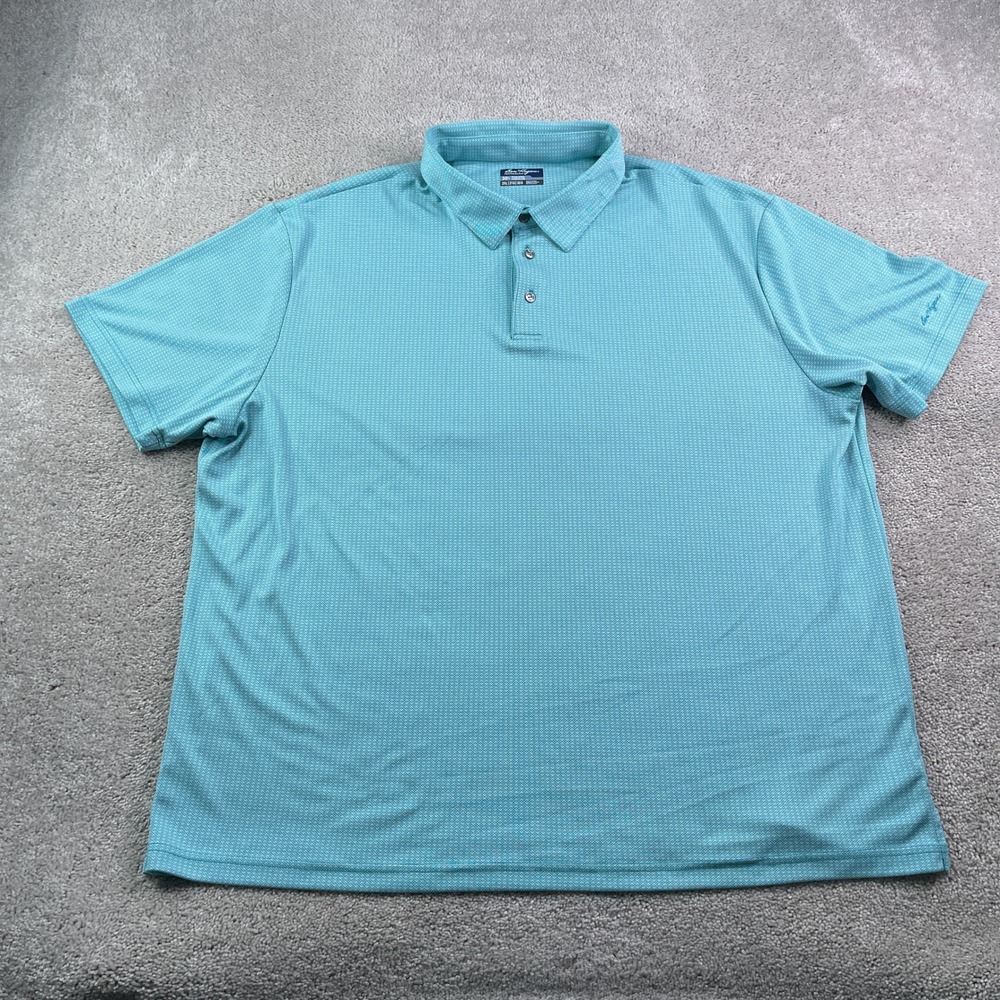 Ben Hogan Polo Shirt Mens 3XL XXXL Blue Geometric Performance Golf Short‎ Sleeve